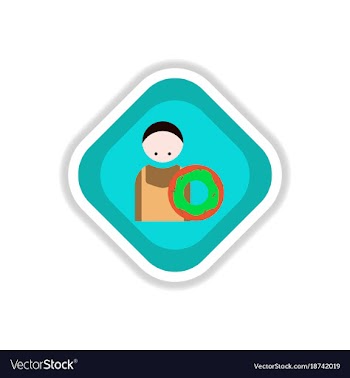 Paper sticker on white background cook donut vector image