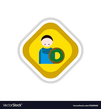Paper sticker on white background cook donut vector image