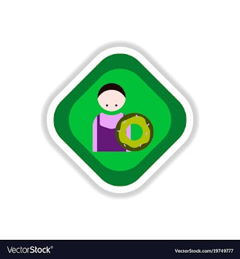 Paper sticker on white background cook donut vector image