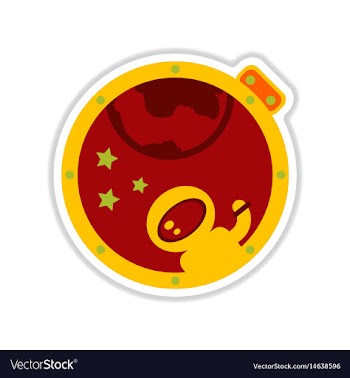 Paper sticker on white background cosmonaut vector image