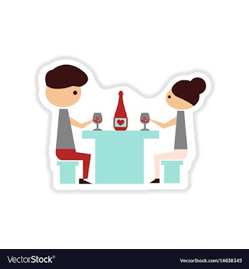 Paper sticker on white background couple romantic vector image