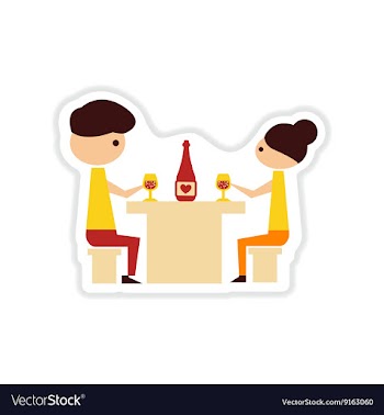 Paper sticker on white background couple romantic vector image