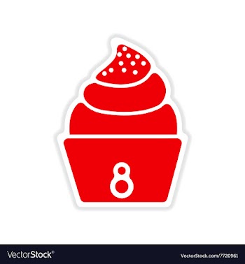 Paper sticker on white background cream cake vector image