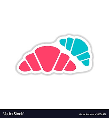 Paper sticker on white background croissants vector image