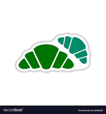 Paper sticker on white background croissants vector image