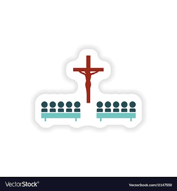 Paper sticker on white background crucifixion and vector image