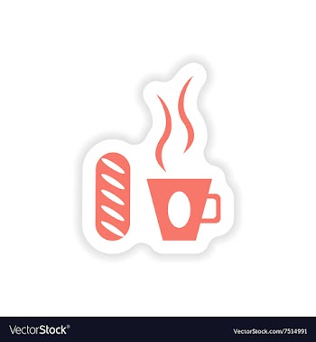 Paper sticker on white background cup of coffee vector image