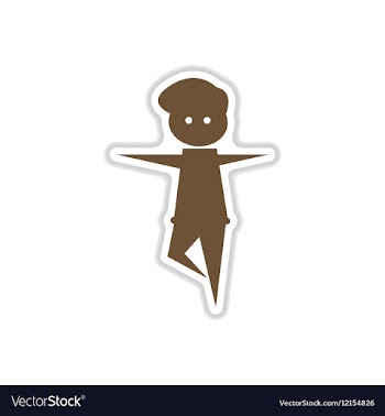 Paper sticker on white background dancer vector image