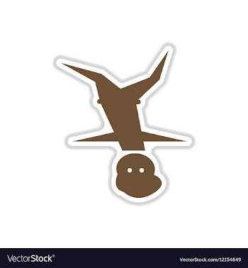 Paper sticker on white background dancer vector image