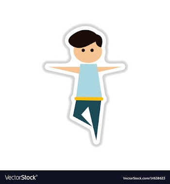 Paper sticker on white background dancer vector image