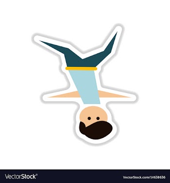 Paper sticker on white background dancer vector image