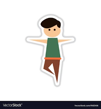 Paper sticker on white background dancer vector image