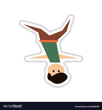 Paper sticker on white background dancer vector image