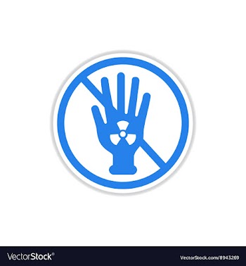 Paper sticker on white background dangerous vector image