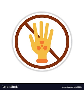 Paper sticker on white background dangerous vector image