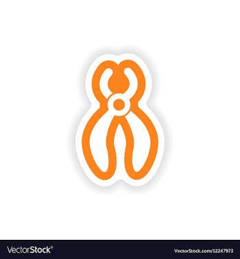 Paper sticker on white background dental pliers vector image