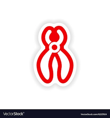 Paper sticker on white background dental pliers vector image