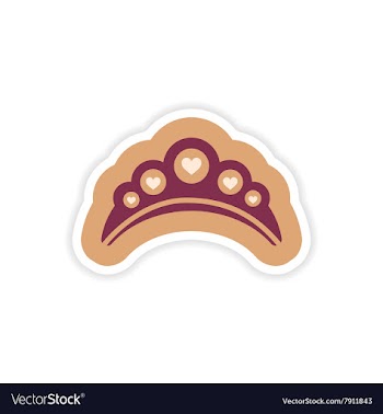Paper sticker on white background diadem heart vector image