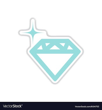 Paper sticker on white background diamond vector image