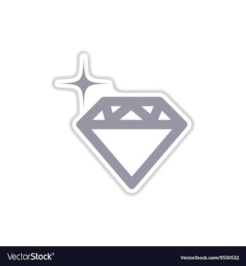 Paper sticker on white background diamond vector image