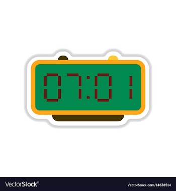 Paper sticker on white background digital watch vector image