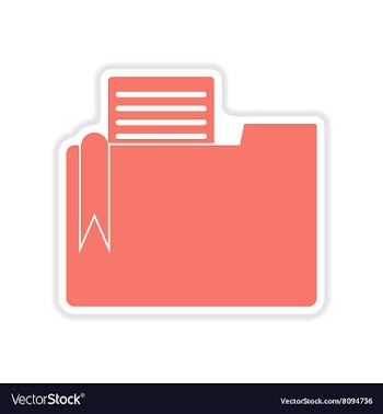 Paper sticker on white background documents folder vector image