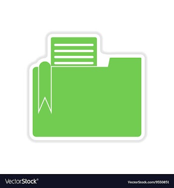 Paper sticker on white background documents folder vector image