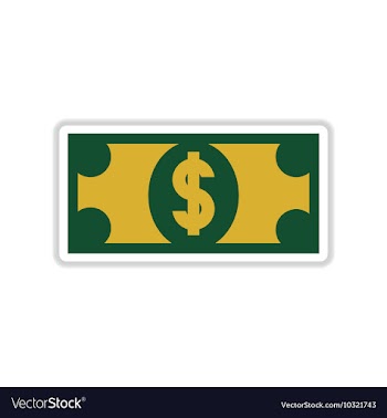 Paper sticker on white background dollar banknote vector image