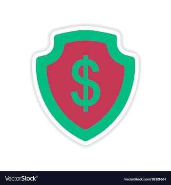 Paper sticker on white background dollar shield vector image