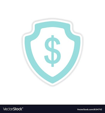 Paper sticker on white background dollar shield vector image