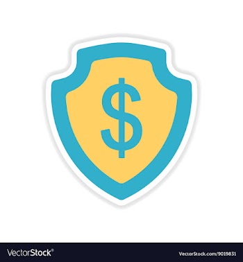 Paper sticker on white background dollar shield vector image