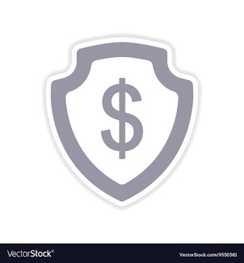 Paper sticker on white background dollar shield vector image