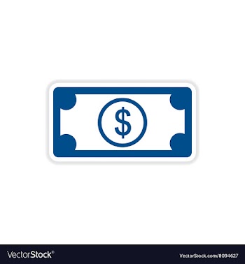 Paper sticker on white background dollar vector image