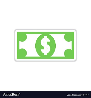 Paper sticker on white background dollar vector image