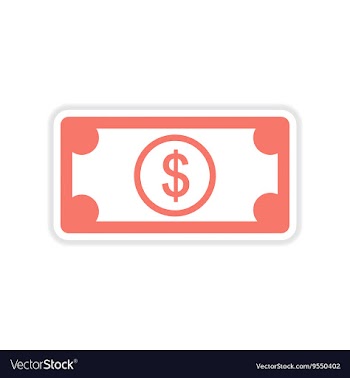 Paper sticker on white background dollar vector image