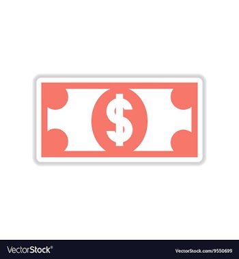 Paper sticker on white background dollar vector image