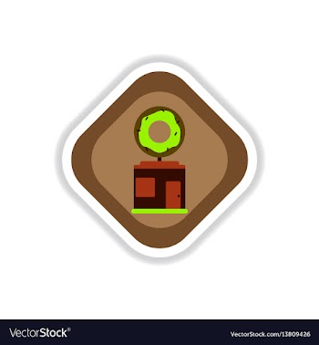 Paper sticker on white background donut shop vector image