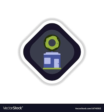 Paper sticker on white background donut shop vector image