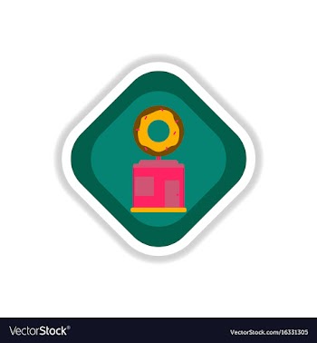 Paper sticker on white background donut shop vector image