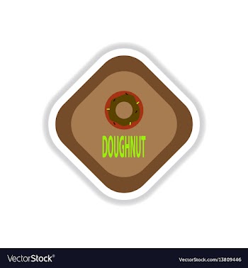 Paper sticker on white background donut vector image
