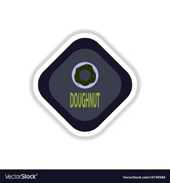 Paper sticker on white background donut vector image