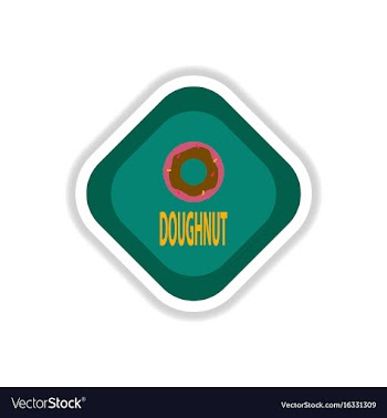 Paper sticker on white background donut vector image