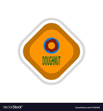 Paper sticker on white background donut vector image