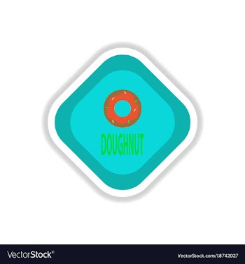 Paper sticker on white background donut vector image