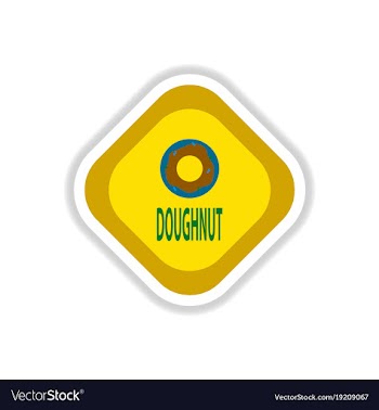 Paper sticker on white background donut vector image