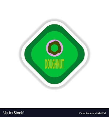 Paper sticker on white background donut vector image