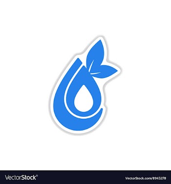 Paper sticker on white background drop leaf vector image