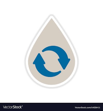 Paper sticker on white background drop recycling vector image