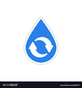Paper sticker on white background drop recycling vector image