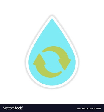 Paper sticker on white background drop recycling vector image